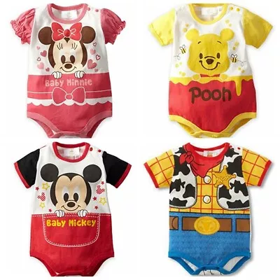 Baby Boys Girls Micky Minnie Mouse Winne Woody Jumpsuit Romper One Piece 0-2Y • $17.95