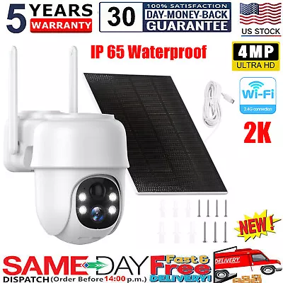 Wireless Solar/Battery Powered WiFi Pan/Tilt Outdoor Home Security Camera System • $13.99