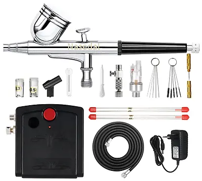 Dual-Action Airbrush Compressor Spray Gun Kit  For Nail  Model Cake Car Painting • $88.01