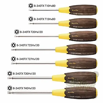 VESSEL Non Slip Woody Driver TORX Screwdriver T10H152025273040 NO.B-340TX • $25.75