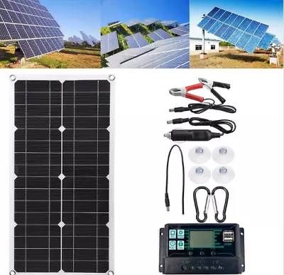 250W Solar Panel Kit USB Battery Charger With 12v24v Controller Camping RV Hikes • £40.99
