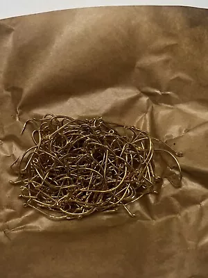 100 Size 12 Kahle Hooks Gold England UK Fishing Cross Btwn Circle And J Hook • $14.99