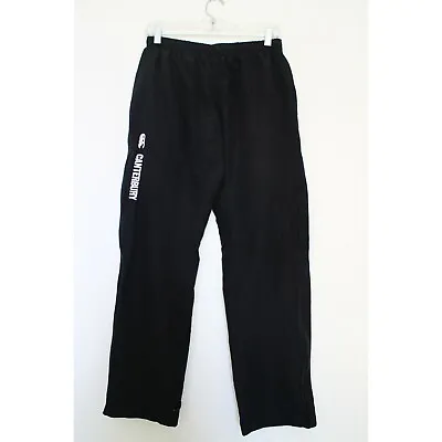 Canterbury Of New Zealand Black Long Pants Joggers With Zippers On Side Sz 10 • £27.02
