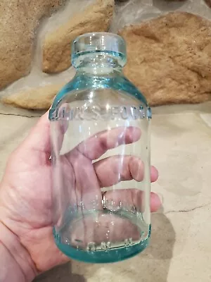 Vintage Mellin's Food CO. LARGE SIZE - AQUA Bottle From Boston USA  6-3/8  Tall • $12