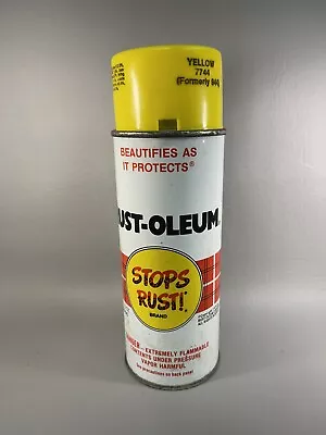 VINTAGE RUST-OLEUM SPRAY PAINT CAN NO 7744 YELLOW Look 😀 • $25