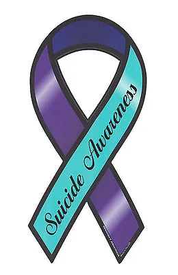 Magnetic Bumper Sticker - Suicide Awareness - Ribbon Shaped Support Magnet • $7.99