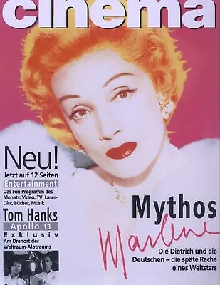 Cinema German Magazine 6/95 June 1995 Marlene Dietrich Tom Hanks Liam Neeson • $11.99
