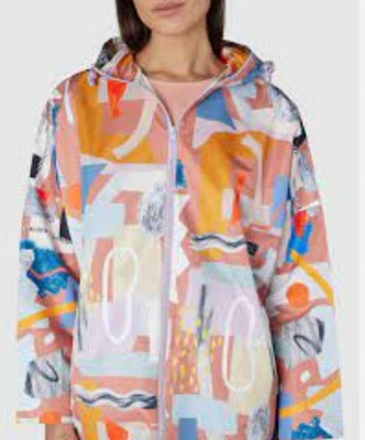 $59 • Buy Gorman X Ellen Rutt Seltzer Printed Raincoat Size Medium/Large Pre OWNED EX.COND