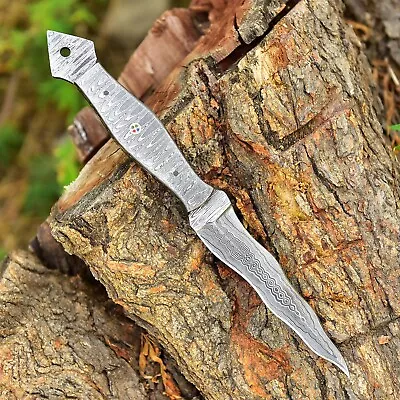 Double-Edged Damascus Steel Kris Blade Dagger Boot Knife Hunting Survival EDC • $31.50