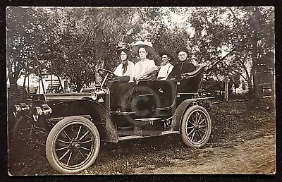 Spectacular RPPC Of The First Car In Van Horne Iowa. C 1914 • $14.95