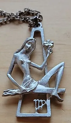 1960's Aquarius Zodiac Pendant Necklace • $15
