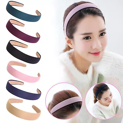 Womens Velvet Headband Padded Hairband Wide Sponge Hair Hoop Band Head Decor AU • $9.49
