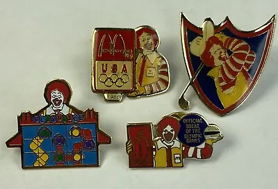 McDonalds Ronald McDonald Clown Golf Play Place Olympics Hat Pins Lot Of 4 • $16.20