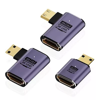 8K Mini Hdmi To Hdmi Adapter (3 Pack) 90 Degree Left And Right Angle Mini Hdm • $19.99