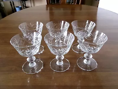 6 Vintage MORGANTOWN GLASS CUT CRYSTAL STARLIGHT TALL SHERBET GLASSES • $29.99
