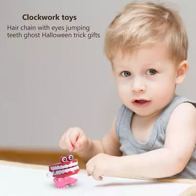 Wind Up Clockwork Toy Chattering Funny Walking Teeth Mechanical Toys (Red) • $8.69