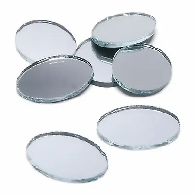 2 X 1.5 Inch Glass Craft Small Oval Mirrors 24 Pieces Oval Mirror Mosaic Tiles • $12.49