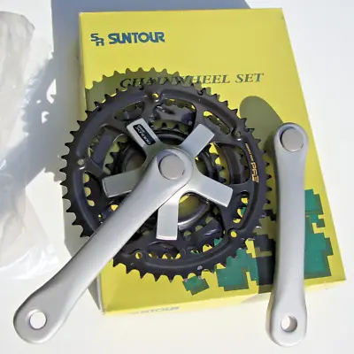 NOS Suntour Sakae SR XR100 MTB Bicycle Crank Set Trek Fuji Sugino 48/38/23 1990s • $97