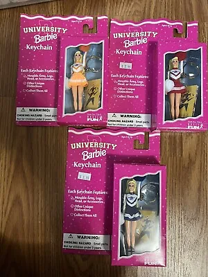 $34.50 • Buy Barbie Key Chain University Mattel 1996 Vintage Rare Lot Of 3 New In Package