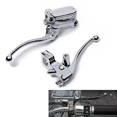 Chrome 1  Motorcycle Master Cylinder Front Brake & Clutch Levers Set For Harley • $33.98