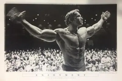 Mr. Olympia 1974 Arnold Schwarzenegger Enjoyment Poster Wall Art 24  X 36  - New • £12.45