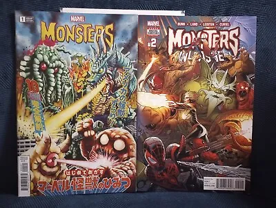 MARVEL MONSTERS #1 Superlog Variant + MONSTERS UNLEASHED #2 NM Or Better • $14