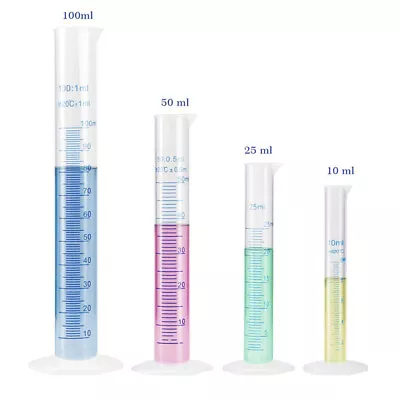 10/25/50/100/250/500ml Plastic Measuring Cylinder Graduated Cylinders Lab Tools. • £5.11