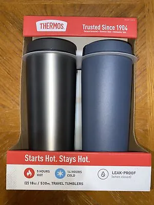 $15 • Buy Thermos-Stainless Steel 18oz Vacuum Insulated Travel Tumbler 2-Pack Hot Cold New