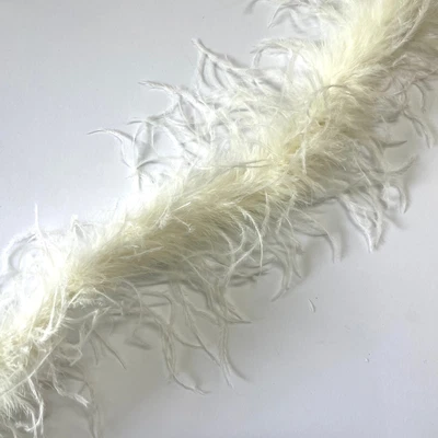 £1.90 • Buy Ostrich & Marabou Feather Boa Trim Per 10cm - Ivory