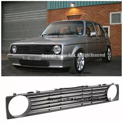 Black Single Round Badgeless Front Bumper Grille Vw Rabbit Golf Mk1 1975-1984 • $549.49