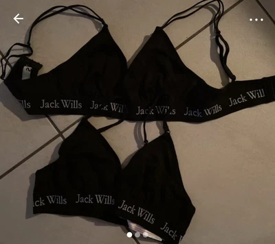 £7 • Buy Jack Wills Non Padded, Non Wired, Crop Top Bras With Elasticated Band (x2) 32B.