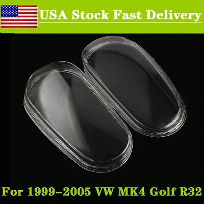 Pair Left & Right Glass Headlight Lens Housing For 1999-2005 VW MK4 Golf R32 • $65.50