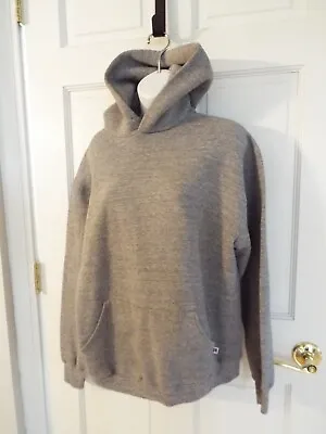 Vintage Blank Russell Athletics Grey Hoodie Sweatshirt Men’s Size L Boxy *spots • $30