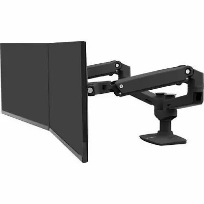 $285 • Buy Ergotron LX Dual Side-by-Side Arm Two-Monitor Mount - Matte Black (45-245-224)