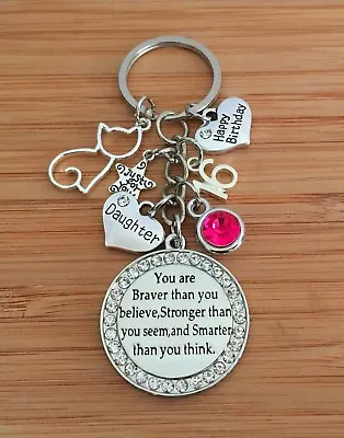 Personalised BIRTHDAY Gift Cat Keyring For Mum Friend Daughter Sister Nanny #1 • £6.99