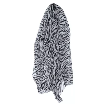  Chiffon Zebra Print Scarf Travel Lady Long Microfiber Washcloth • £10.58