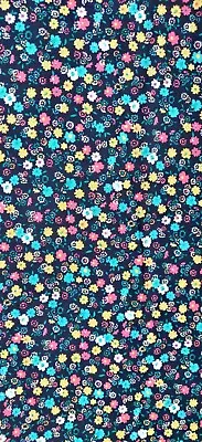 £2.79 • Buy Printed,Viscose,Dress Fabric, Skirts Blouse, New Design Soft. Navy Floral