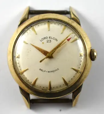 Vintage Lord Elgin 23 Self-Winding 31.40mm 10KGF Case Wrist Watch Runs Lot.11 • $49.99