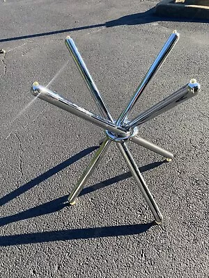 Vintage Mid Century Modern Chrome Tube Collapsable Tiny House Table  Cromecraft • $159