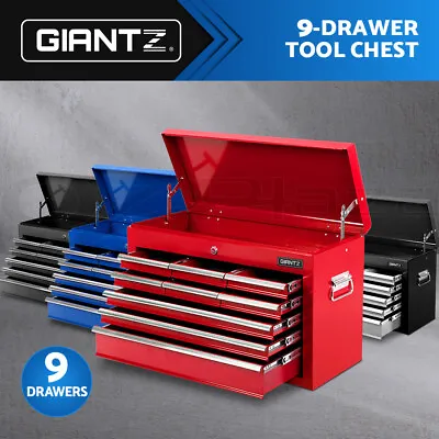 Giantz 9 Drawer Tool Box Chest Cabinet Toolbox Storage Garage Organiser Set • $119.95