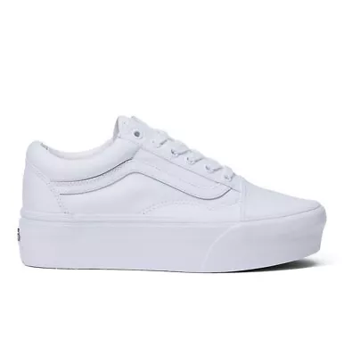 Vans Old Skool Stackform 34mm Height Sneaker True White Canvas NWB Platform • $49