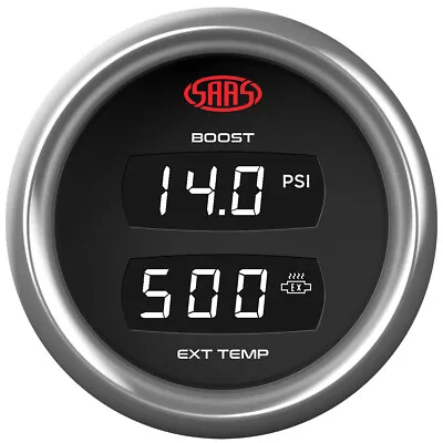 SAAS Trax Digital Dual Twin Reading Gauge Diesel Boost 0-30 PSI EGT Pyro 0-900 C • $169.99