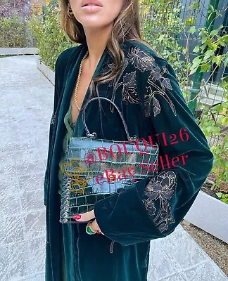 Zara Limited Edition Green Embroidered Kaftan Kimono Jacket Dress Ref: 2731/342 • $139