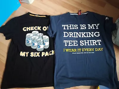 2 Mens Drinking T Shirts Xplicit Industry Size Medium And Large Vgc • £1.99