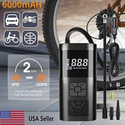 Car Bike Tire Inflator Pump Portable Battery Rechargeable Air Compressor Digital • $22.99