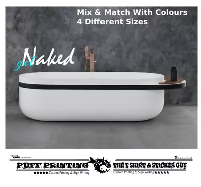 £2.69 • Buy Get Naked Bath Bathroom Shower Bedroom Wall Art Vinyl Decals GIFT Stickers