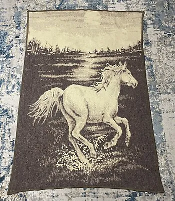 Horse VTG Lintex International - San Marcos Syle Blanket Throw 74 X56  Spain • $49.99