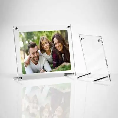 Transparent Acrylic Photo Double Sided Clear Picture Frame Picture Holder • £9.99