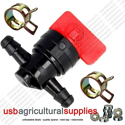6mm Fuel Tap Universal Inline On / Off 1/4 CLIPS Pipe Hose BRIGGS & STRATTON • £4.73
