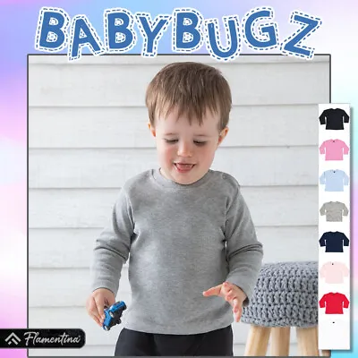 Baby Long Sleeve T-Shirt Organic Cotton Toddler Boys Girls Tee Top Bugz Babybugz • £7.01